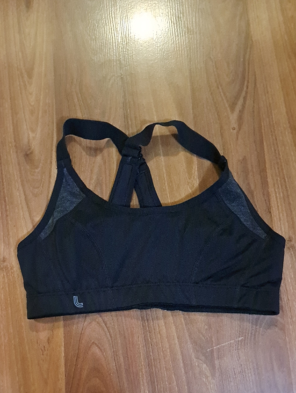 Lole Black Racerback Sports Bra with Mesh Accents